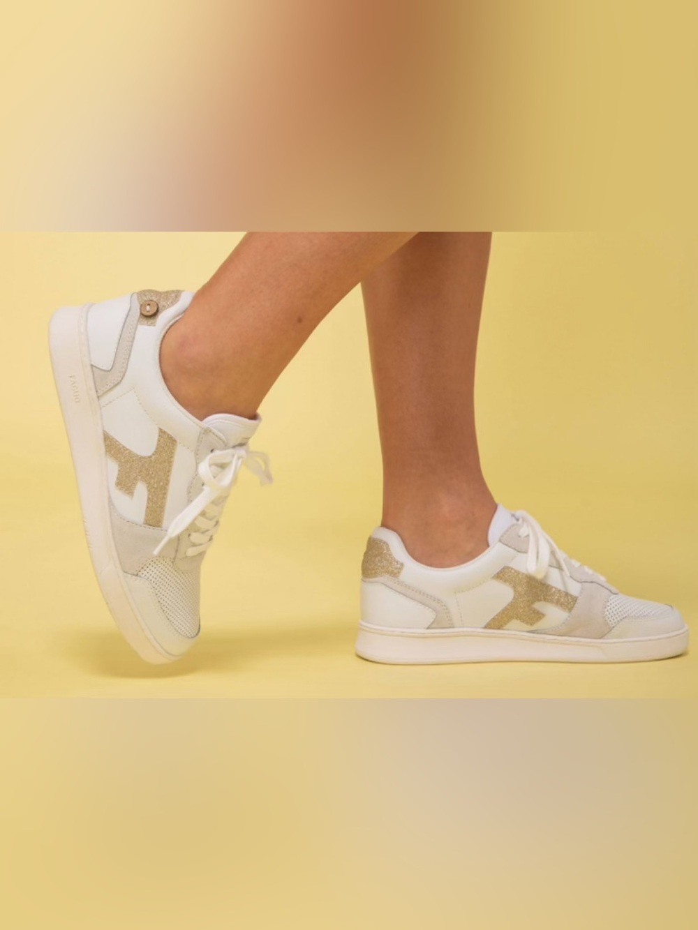 ⛱️🔥Anthropologie - Gold & White Faguo Hazel Sneakers - EU 40 / US 9-9.5